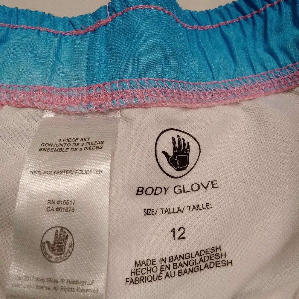 Body Glove Outfit Size 12 Shirt Shorts Lined